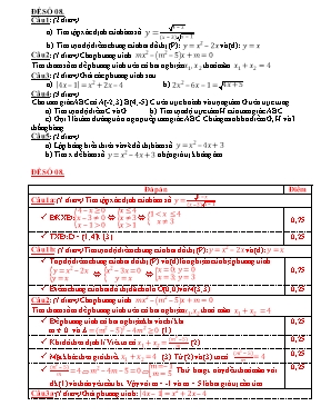 Đề thi học kì 1 Toán 10 - Đề 8